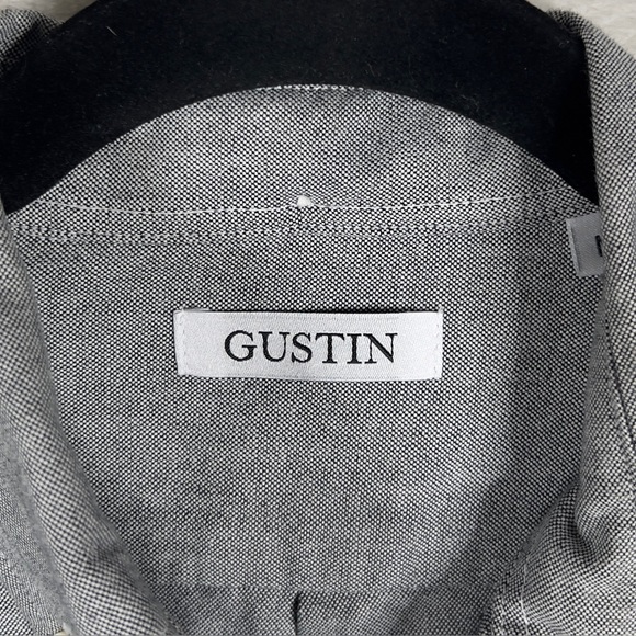 Gustin Japan Charcoal Oxford Button Down Shirt Men's Medium Long Sleeve Preppy - Picture 4 of 12